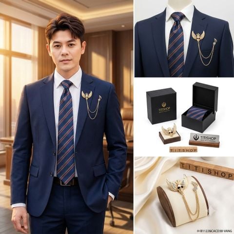 Bộ Hộp Cavat & Trâm Cài Áo TITISHOP - 125