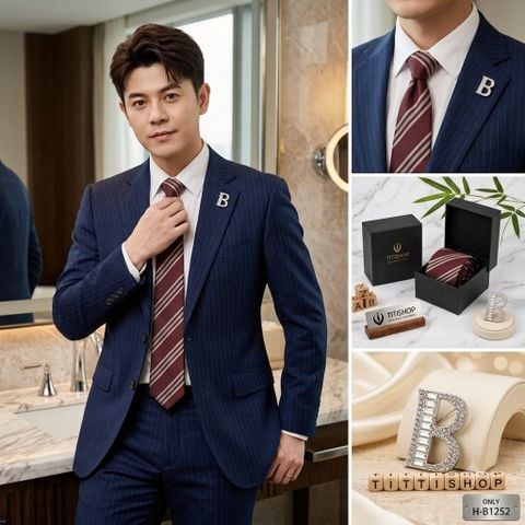Bộ Hộp Cavat & Trâm Cài Áo TITISHOP - 131