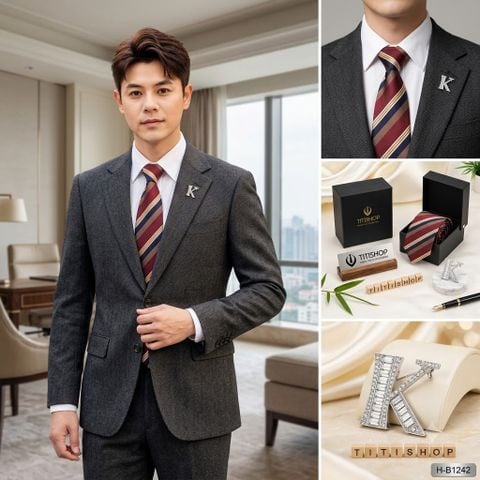 Bộ Hộp Cavat & Trâm Cài Áo TITISHOP - 132