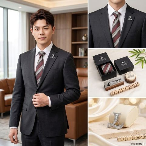 Bộ Hộp Cavat & Trâm Cài Áo TITISHOP - 133
