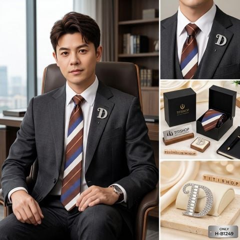 Bộ Hộp Cavat & Trâm Cài Áo TITISHOP - 134