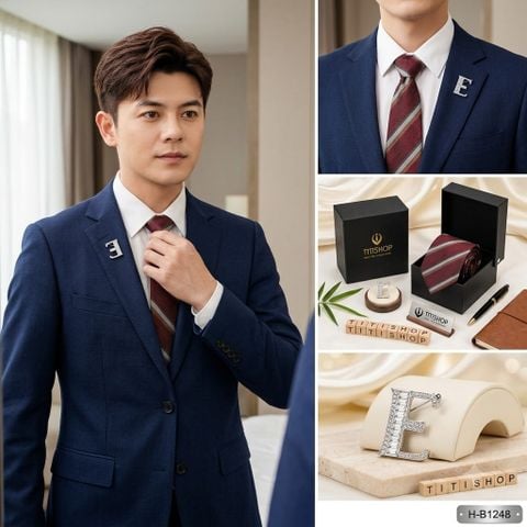 Bộ Hộp Cavat & Trâm Cài Áo TITISHOP - 137