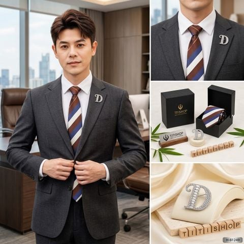 Bộ Hộp Cavat & Trâm Cài Áo TITISHOP - 142