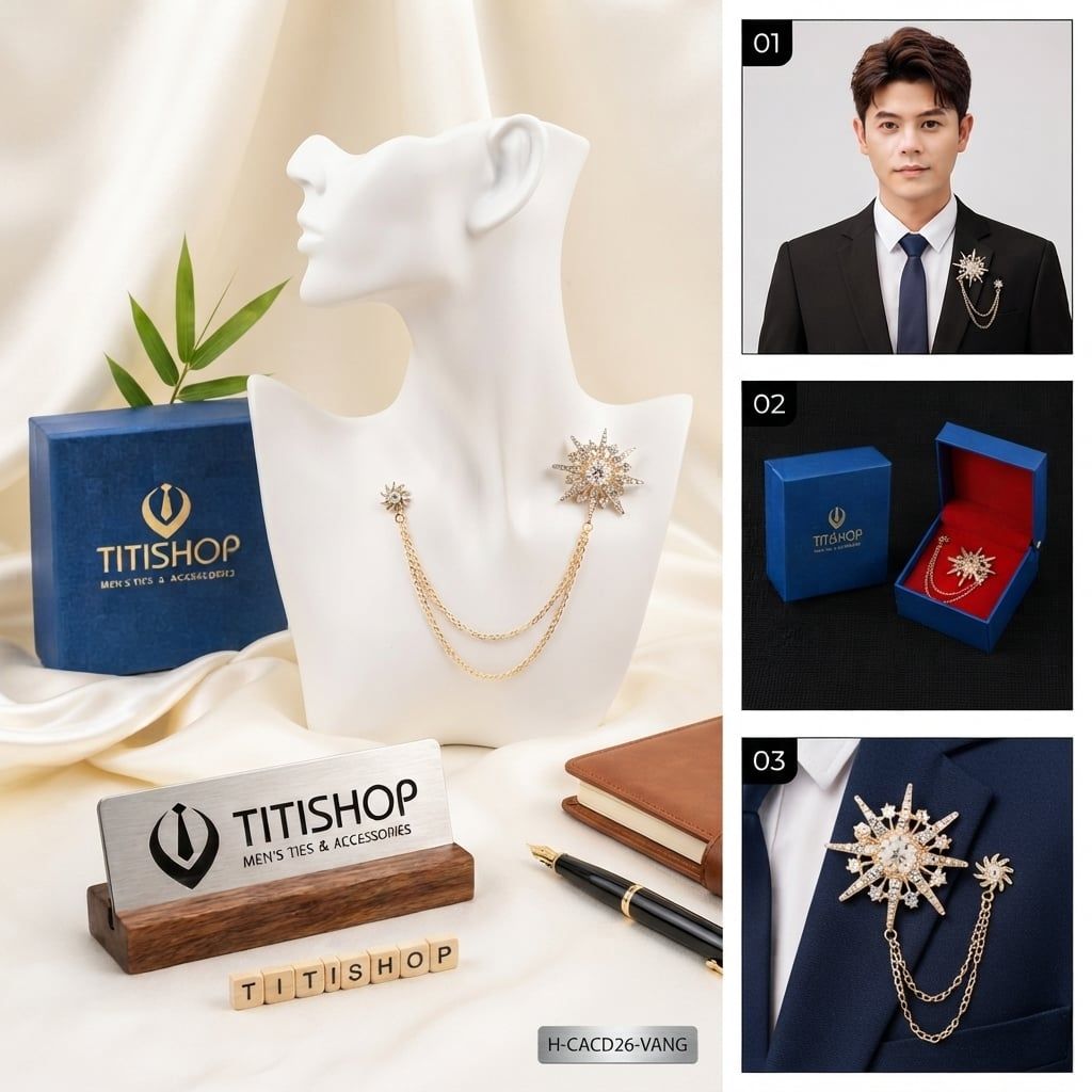 Cài Áo Vest Nam Dây TITISHOP - 058
