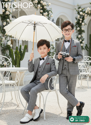 BỘ VEST BÉ TRAI, VEST ANH EM TITISHOP ( KT ) 08-75kg