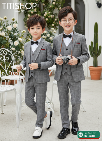 BỘ VEST BÉ TRAI, VEST ANH EM TITISHOP ( KT ) 08-75kg