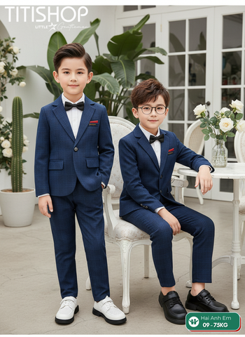 BỘ VEST BÉ TRAI, VEST ANH EM TITISHOP ( KT ) 08-75kg