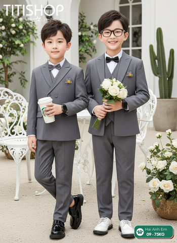 BỘ VEST BÉ TRAI, VEST ANH EM TITISHOP ( KT ) 08-75kg