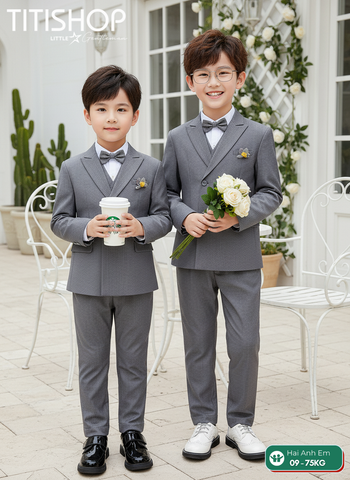 BỘ VEST BÉ TRAI, VEST ANH EM TITISHOP ( KT ) 08-75kg