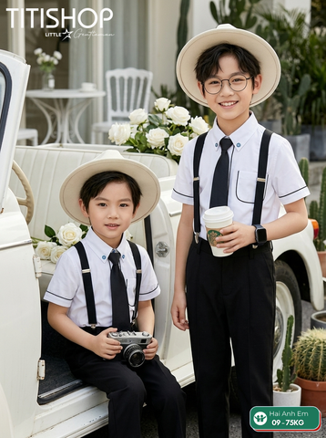 BỘ SƠMI BÉ TRAI, SƠMI ANH EM TITISHOP ( KT ) 08-75kg