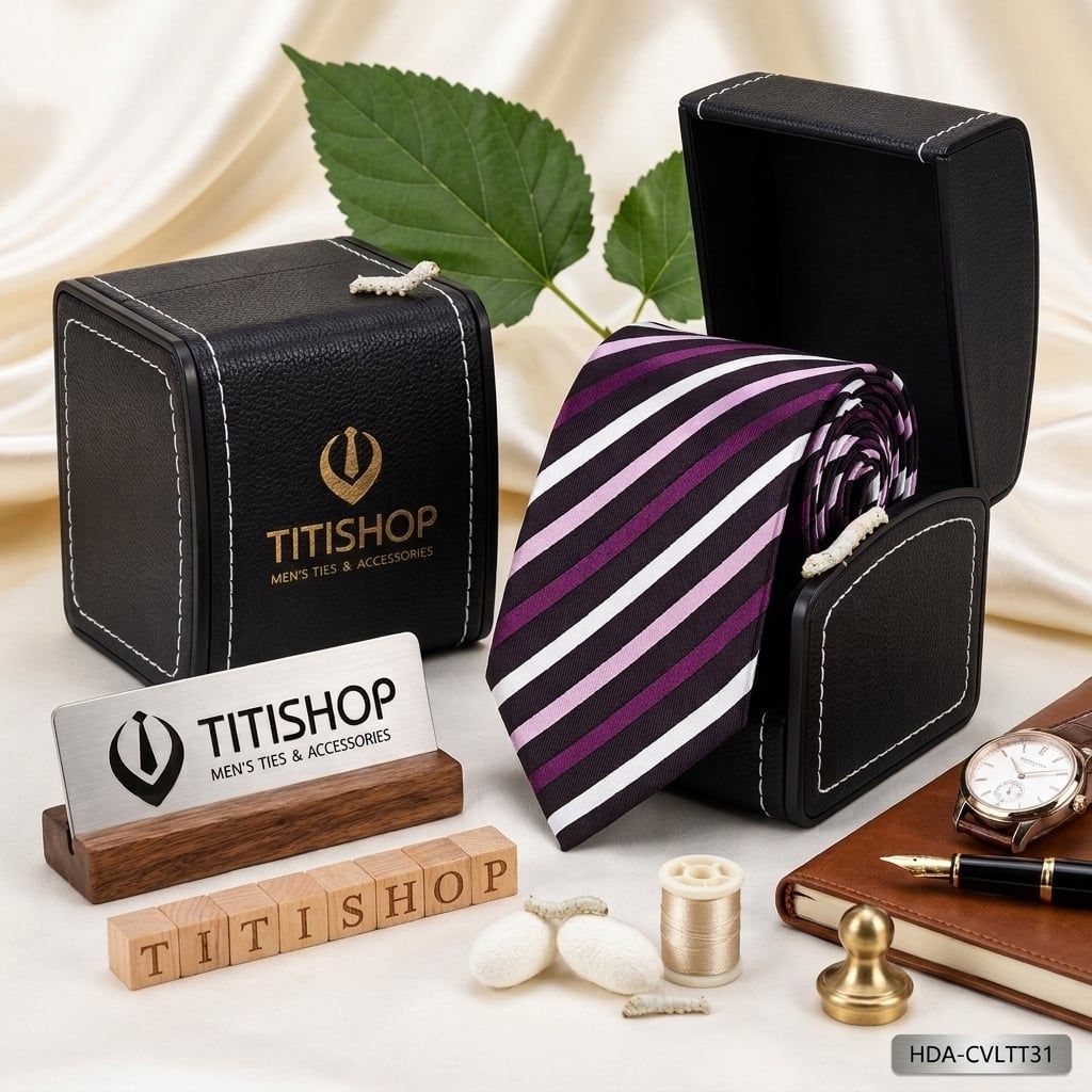 Caravat LỤA TƠ TẰM Premium TITISHOP - 095