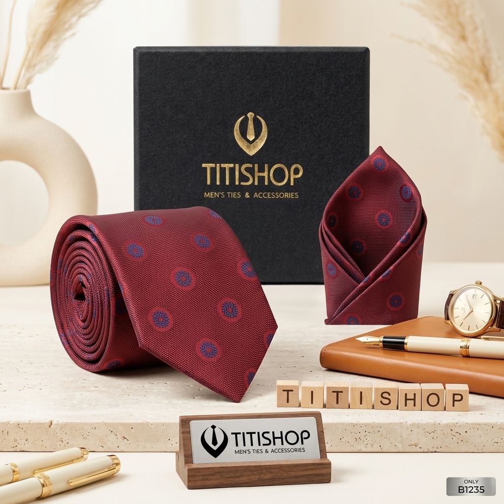 Sét Bộ Cavat & Khăn Cài TITISHOP - 002