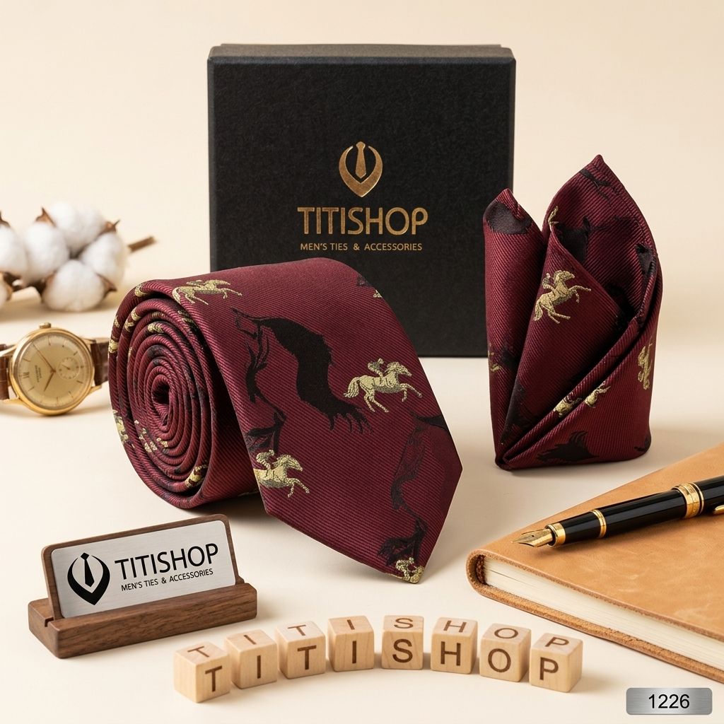 Sét Bộ Cavat & Khăn Cài TITISHOP - 013