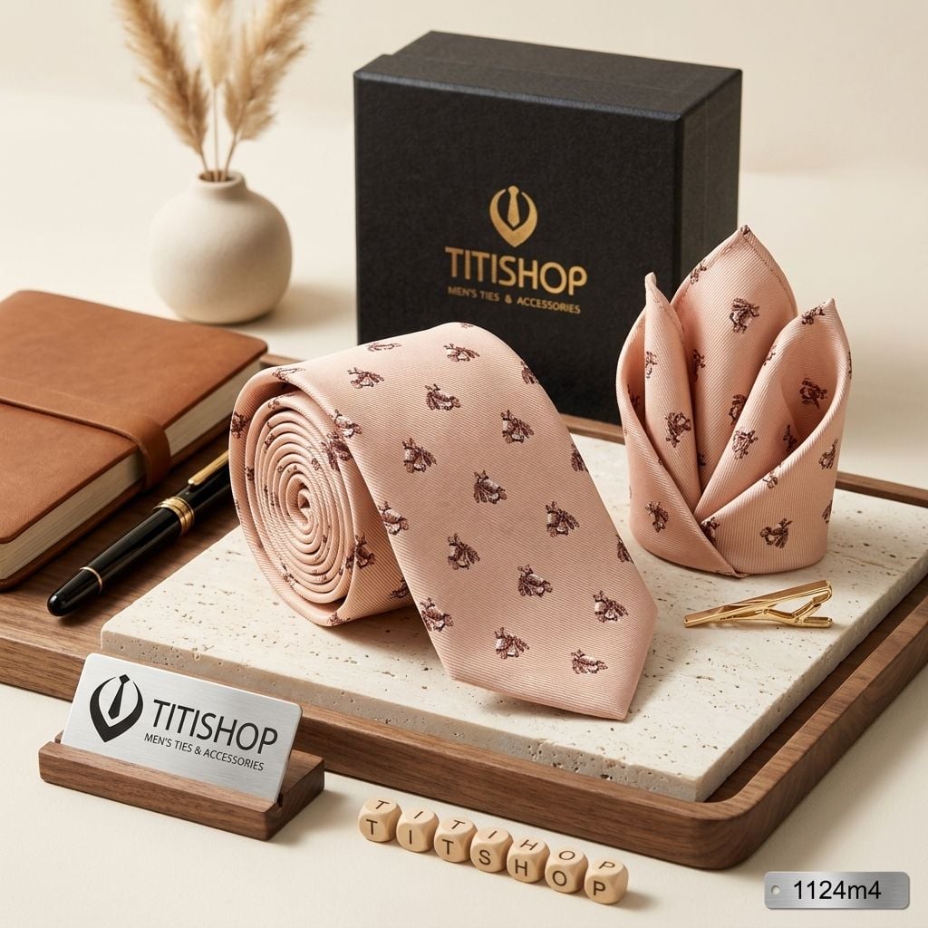 Sét Bộ Cavat & Khăn Cài TITISHOP - 018