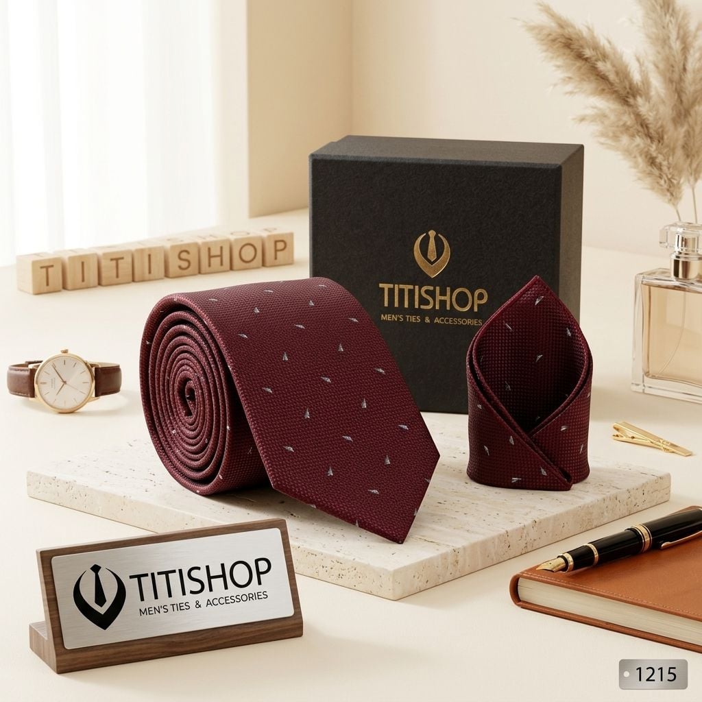 Sét Bộ Cavat & Khăn Cài TITISHOP - 027