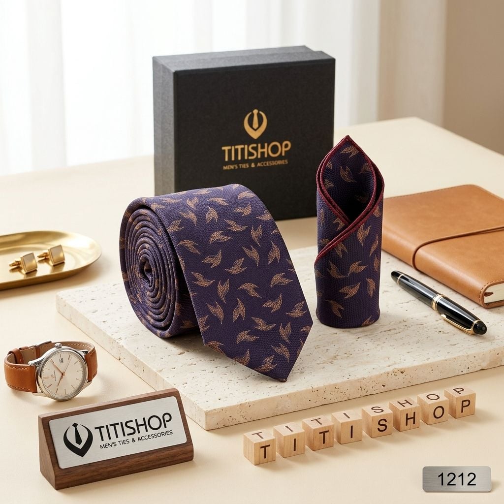 Sét Bộ Cavat & Khăn Cài TITISHOP - 029