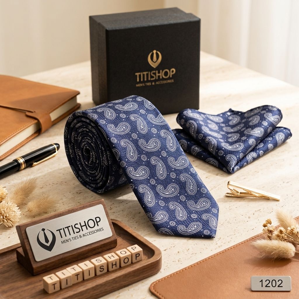 Sét Bộ Cavat & Khăn Cài TITISHOP - 036