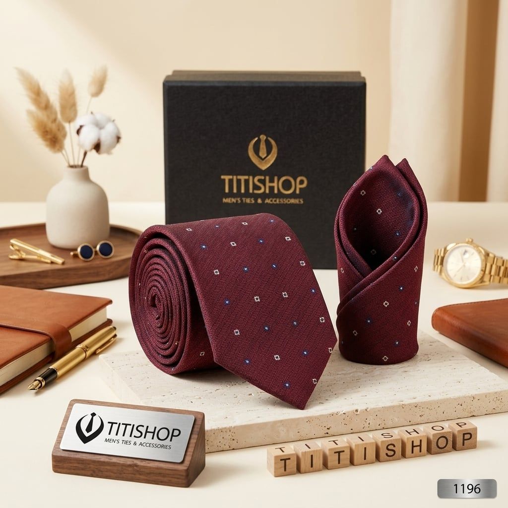 Sét Bộ Cavat & Khăn Cài TITISHOP - 040