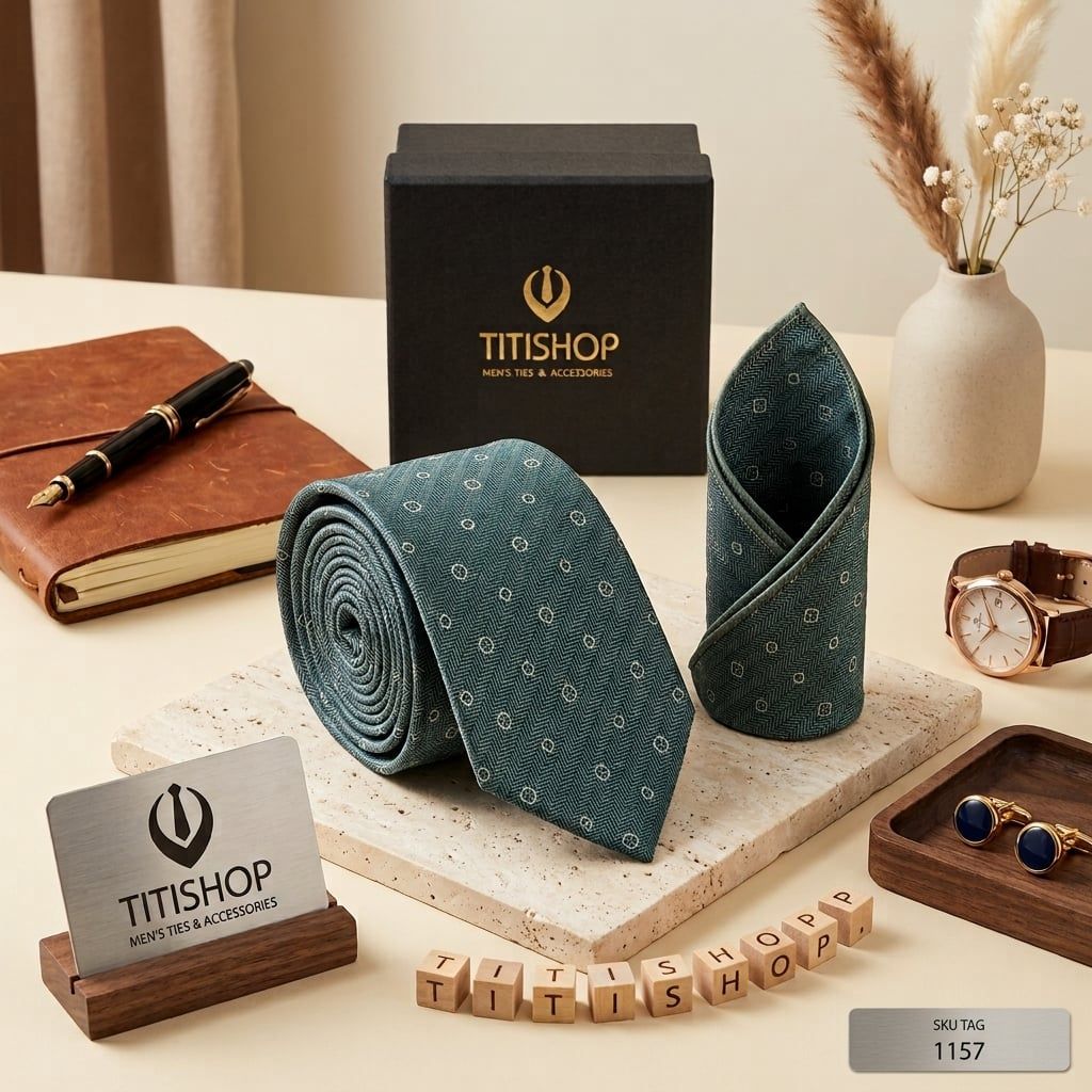 Sét Bộ Cavat & Khăn Cài TITISHOP - 080