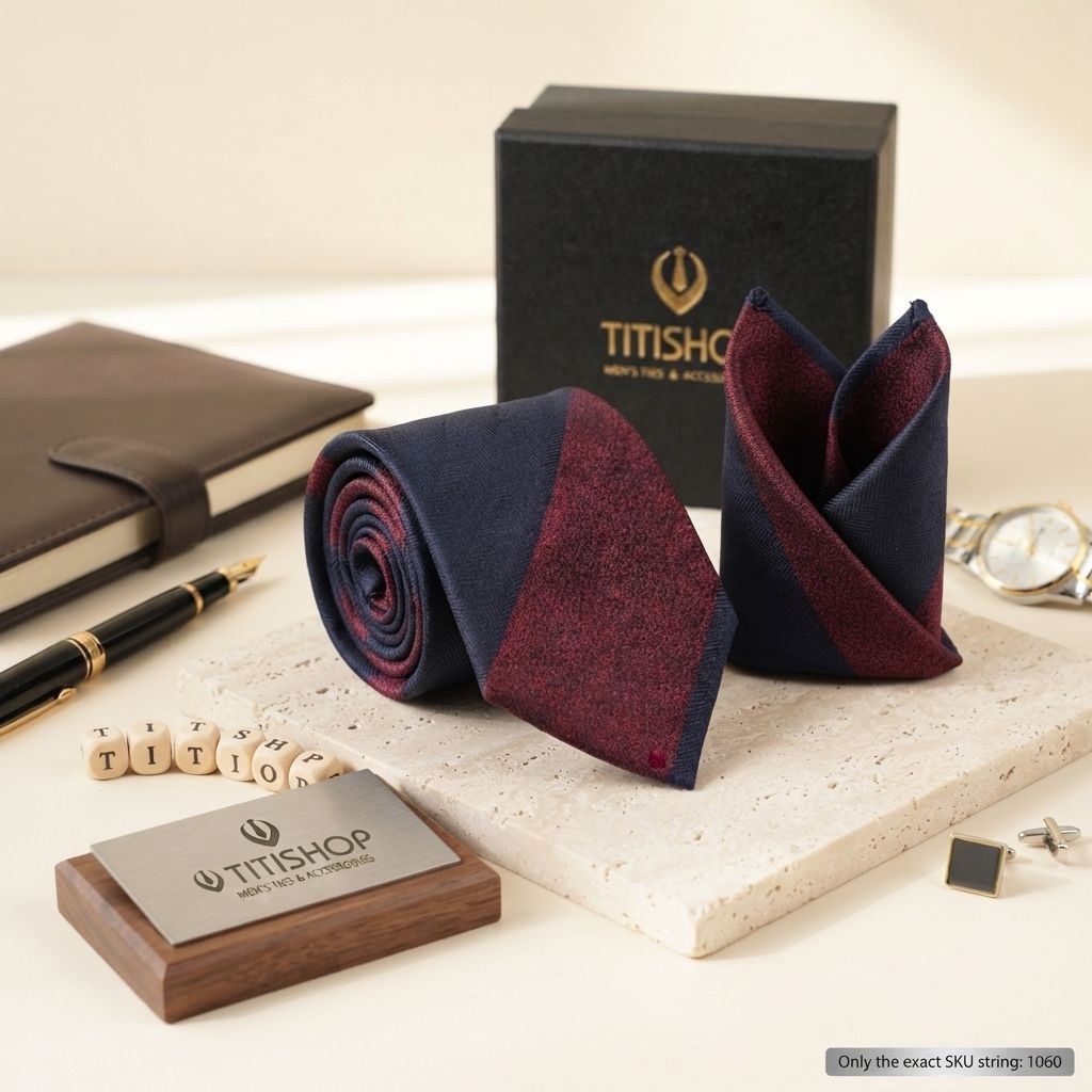 Sét Bộ Cavat & Khăn Cài TITISHOP - 020