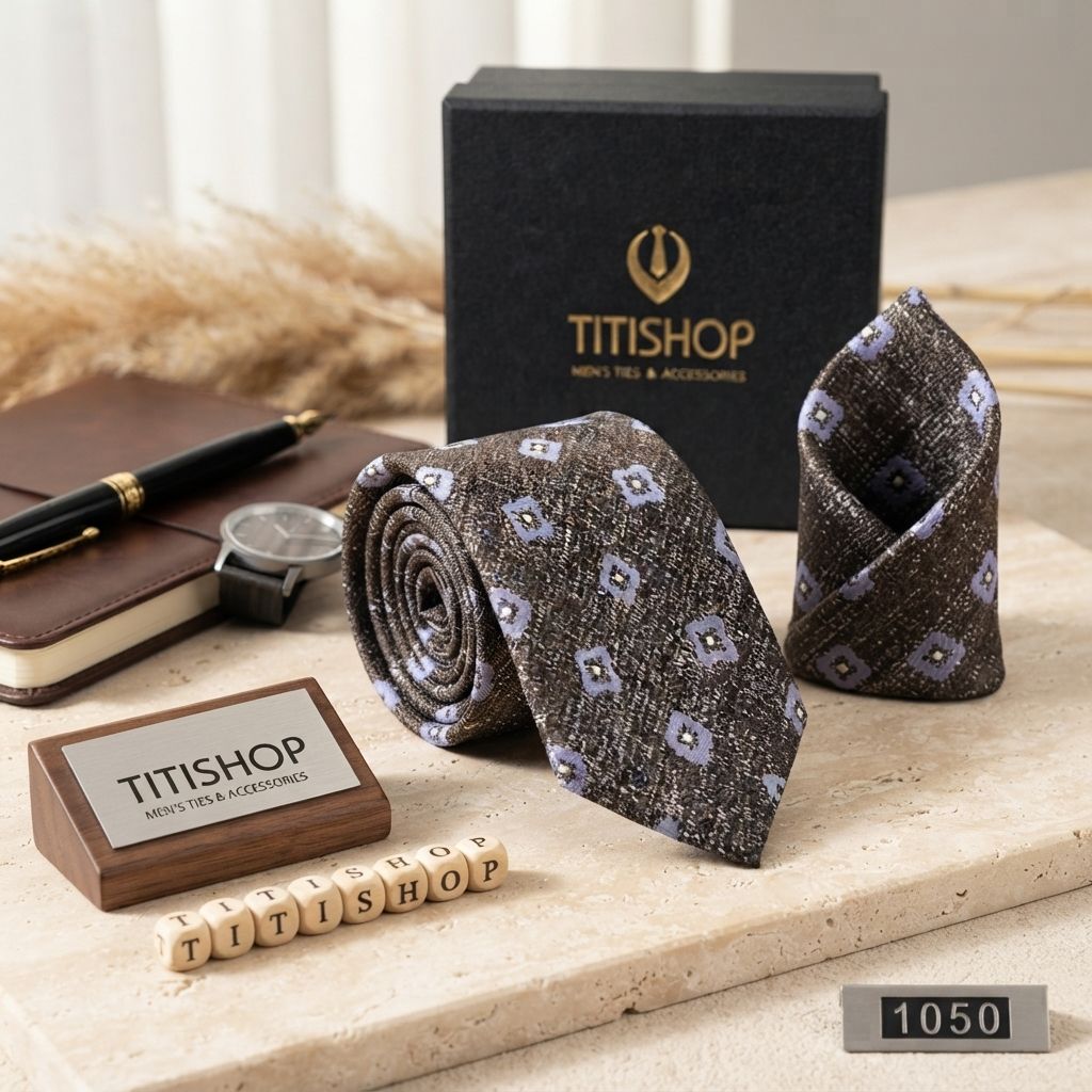 Sét Bộ Cavat & Khăn Cài TITISHOP - 024