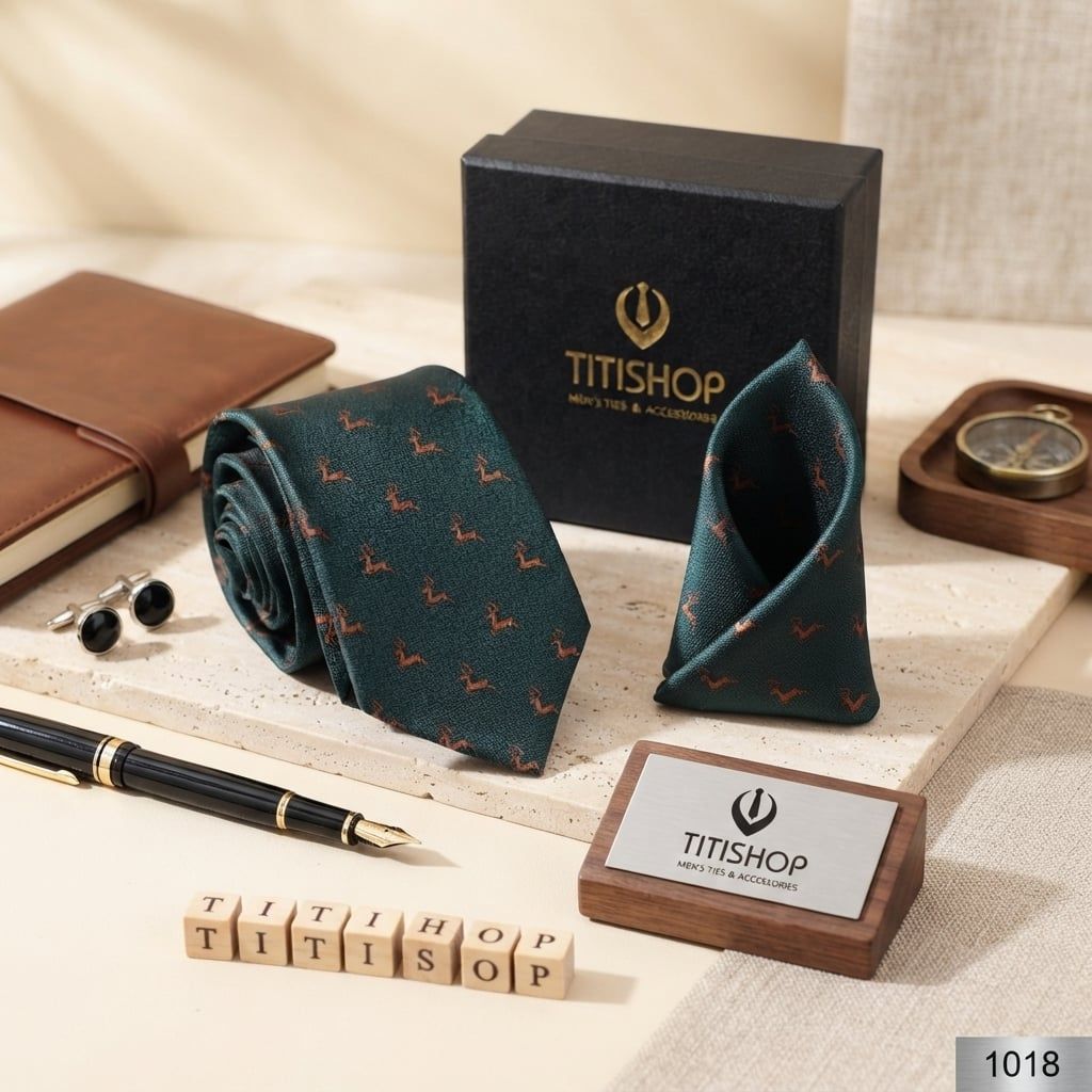 Sét Bộ Cavat & Khăn Cài TITISHOP - 038