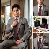 Sét Bộ Cavat & Khăn Cài Túi TITISHOP - 102
