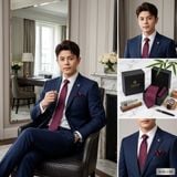 Sét Bộ Cavat & Khăn Cài Túi TITISHOP - 104