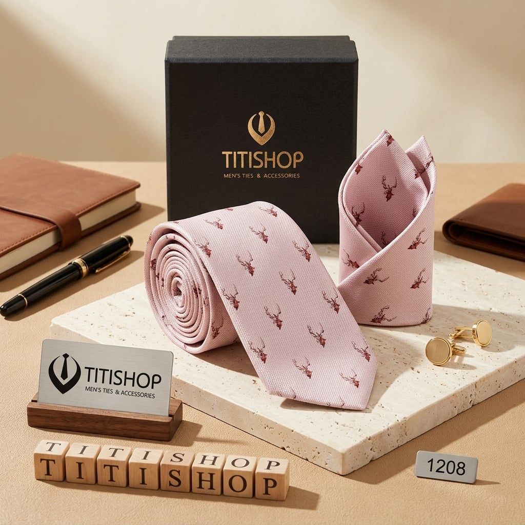Sét Bộ Cavat & Khăn Cài TITISHOP - 062