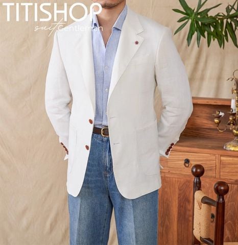 Áo Blazer Qúy Ông Titishop (Linen )