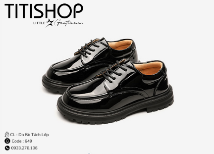 Giày Bé Trai Da Bò Nguyên Tấm (26-40)