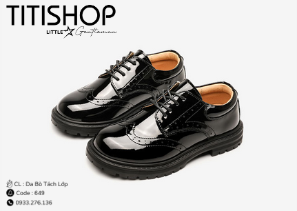 Giày Bé Trai Da Bò Nguyên Tấm (26-40)
