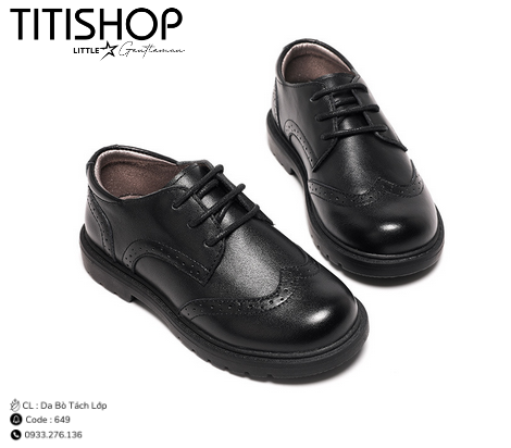 Giày Bé Trai Da Bò Nguyên Tấm (26-40)