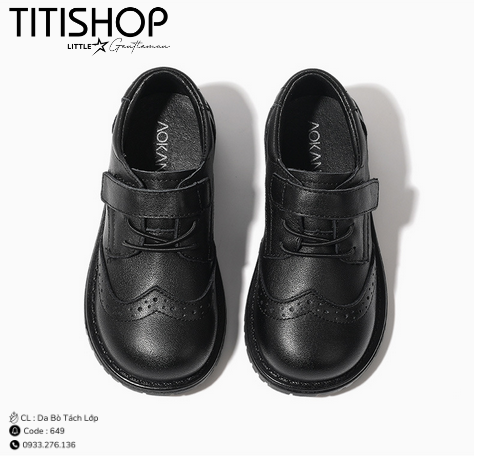 Giày Bé Trai Da Bò Nguyên Tấm (26-40)