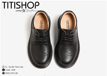 Giày Bé Trai Da Bò Nguyên Tấm (26-40)