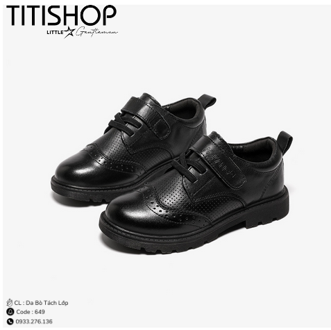 Giày Bé Trai Da Bò Nguyên Tấm (26-40)
