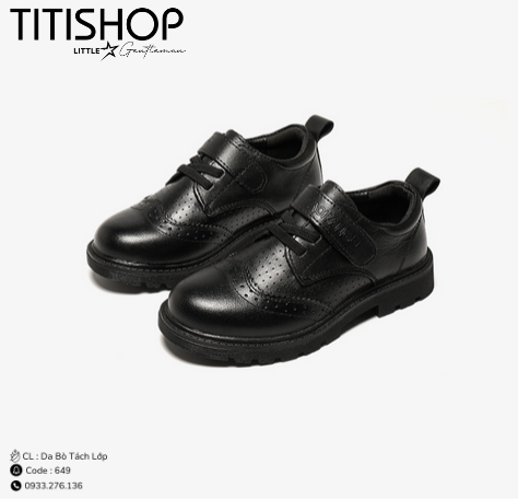 Giày Bé Trai Da Bò Nguyên Tấm (26-40)