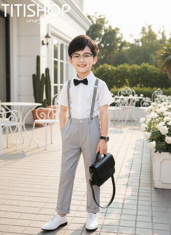 Bộ Sơ Mi & Quần Trẻ Em Bé Lớn TITISHOP ( 35-75KG)