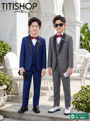 BỘ VEST BÉ TRAI, VEST ANH EM TITISHOP LUXURY ( KT ) 09-55kg