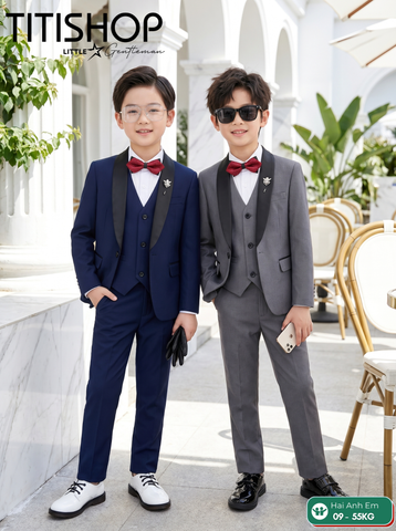 BỘ VEST BÉ TRAI, VEST ANH EM TITISHOP LUXURY ( KT ) 09-55kg