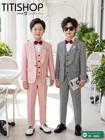 BỘ VEST BÉ TRAI, VEST ANH EM TITISHOP LUXURY ( KT ) 09-55kg