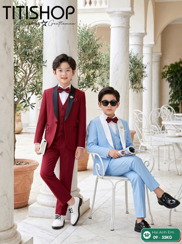 BỘ VEST BÉ TRAI, VEST ANH EM TITISHOP LUXURY ( KT ) 09-55kg