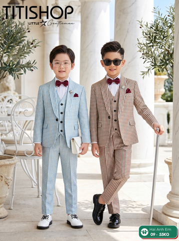 BỘ VEST BÉ TRAI, VEST ANH EM TITISHOP LUXURY ( KT ) 09-55kg