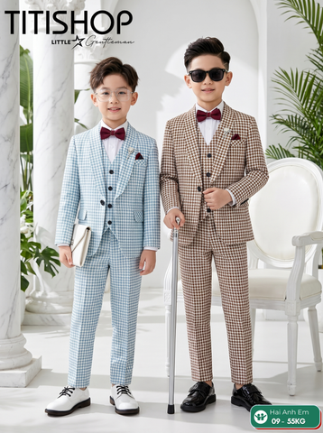 BỘ VEST BÉ TRAI, VEST ANH EM TITISHOP LUXURY ( KT ) 09-55kg