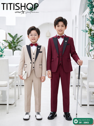 BỘ VEST BÉ TRAI, VEST ANH EM TITISHOP LUXURY ( KT ) 09-55kg