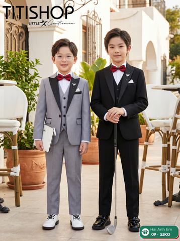 BỘ VEST BÉ TRAI, VEST ANH EM TITISHOP LUXURY ( KT ) 09-55kg