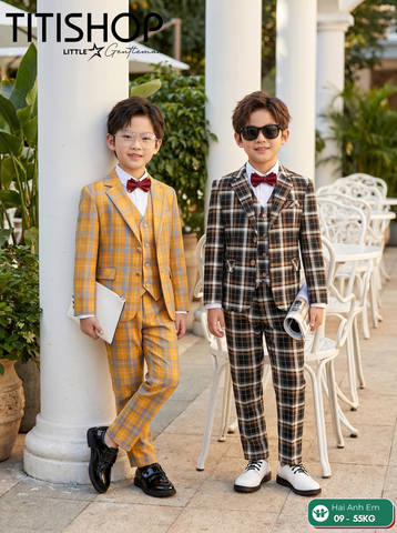 BỘ VEST BÉ TRAI, VEST ANH EM TITISHOP LUXURY ( KT ) 09-55kg