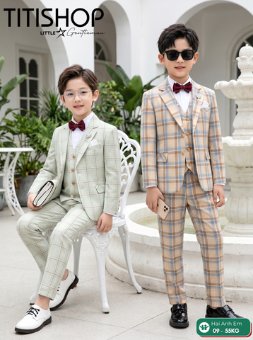 BỘ VEST BÉ TRAI, VEST ANH EM TITISHOP LUXURY ( KT ) 09-55kg
