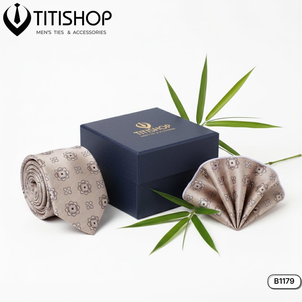 Sét Bộ Cavat & Khăn Cài 1179 TITISHOP
