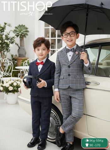 BỘ VEST BÉ TRAI, VEST ANH EM TITISHOP ( KT ) 09-55kg
